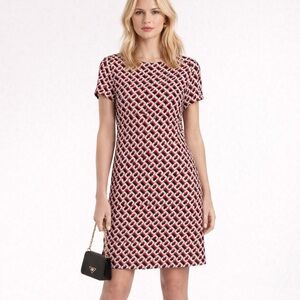 Diane Von Furstenberg Red and Black 3D chain mini dress